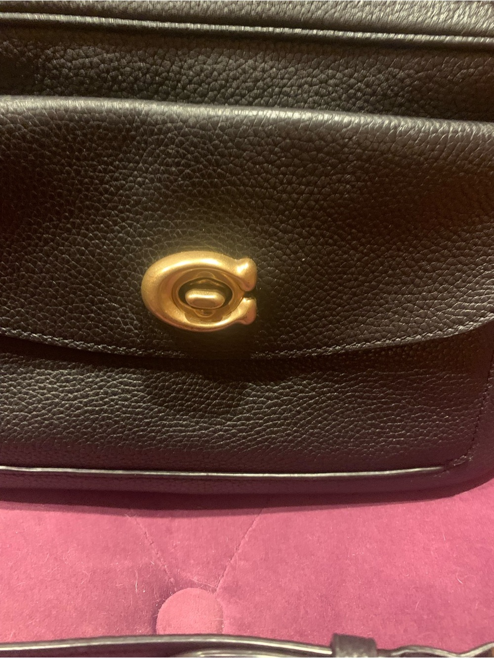 🔥CHIC BOMBSHELL! COACH BLACK CASSIE PEB LTHR XBODY HANGTAG - Picture 2 of 11